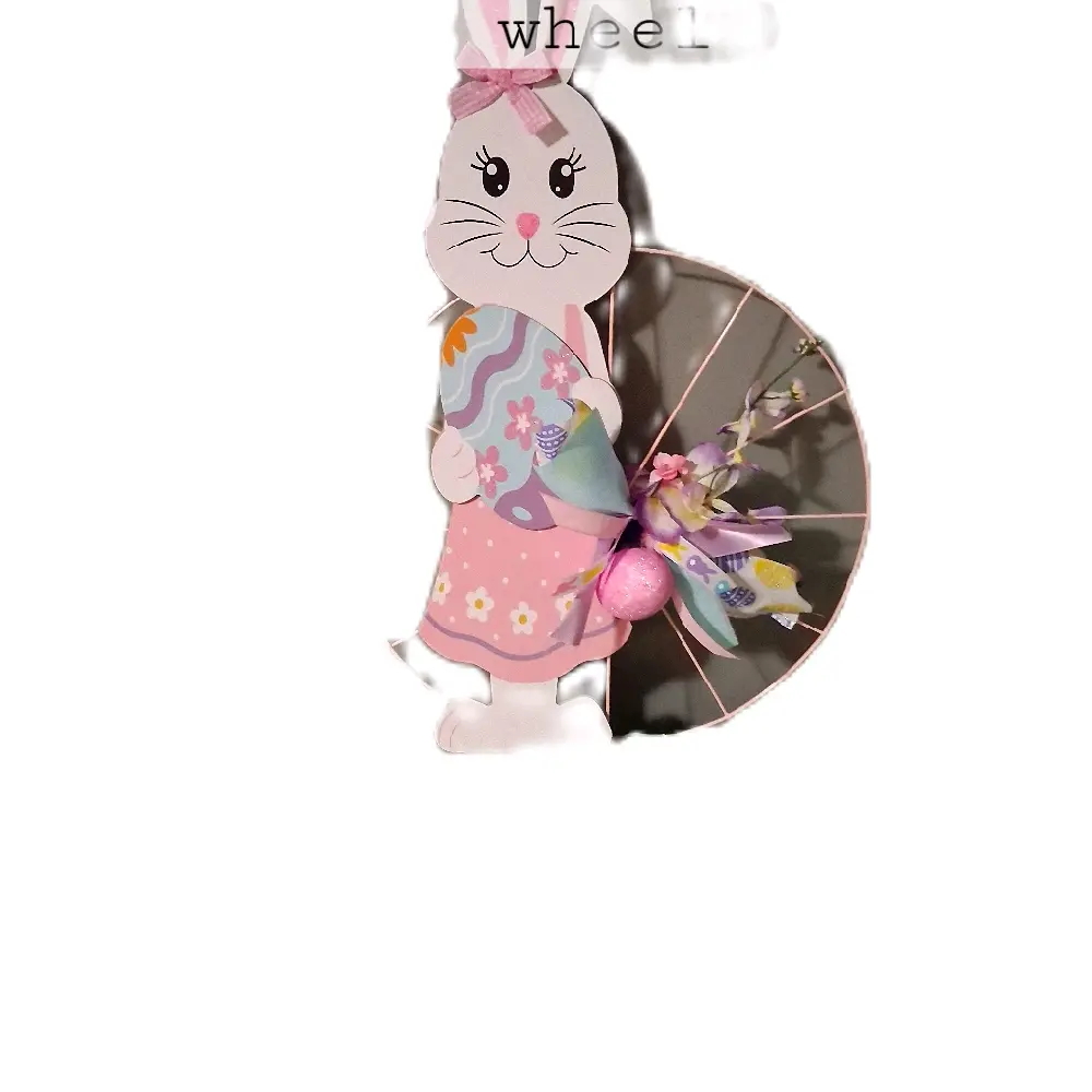 cute bunny wire wheel hanging decor Ornaments