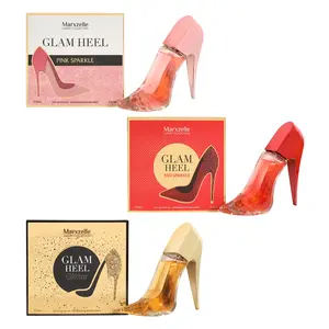 Bundle of Glam Heel Pink, Glitter and Red Sparkle Perfume for Women 90ml Eau de Parfum Marxzelle Designer Perfumes
