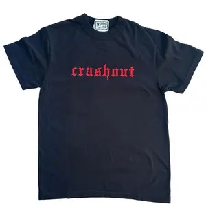Crashout Embroidered Comfort Color TEE Alt Fashion Alternative Shirt For Gamer Blue Menswear Navy Tops All Seasons Casual Crewneck Short Sleeve Tropical T-Shirt Streetwear Tshirt Fabric Shortsleeve