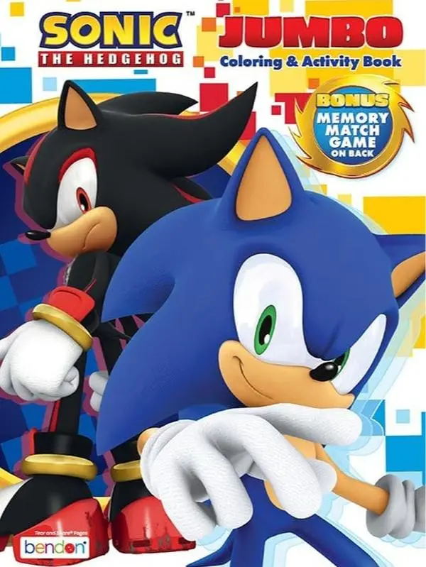 Sonic The Hedgehog Coloring Book | Sonic Coloring Book | Jumbo Activity Book | Sonic Memory Match Game Bonus | Multicolor