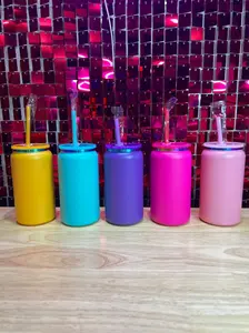 16oz Stainless Steel Can Cups (Copper band)