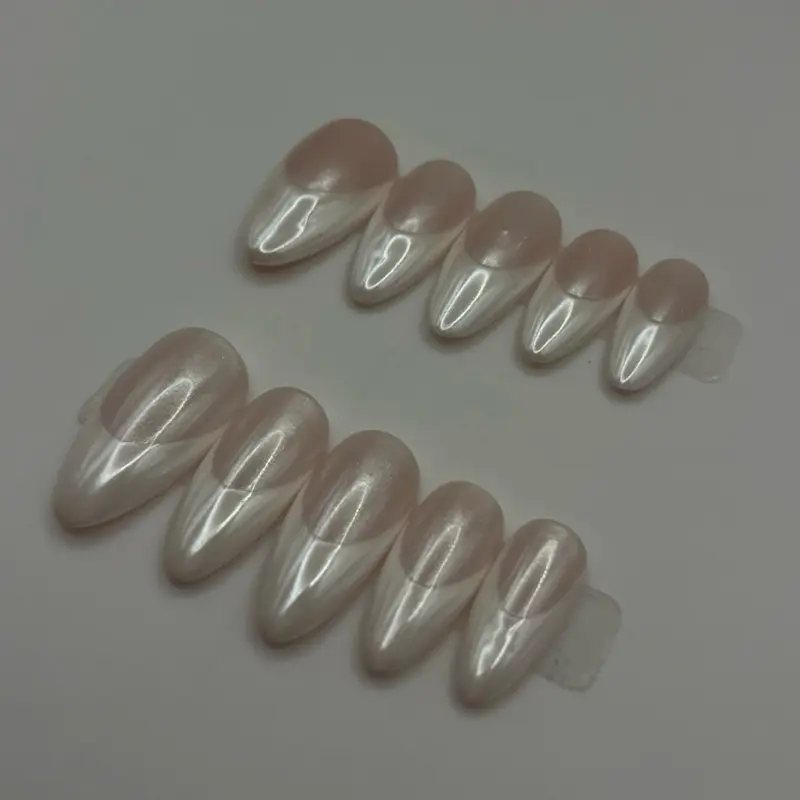 Pearl French Tip Press on nails
