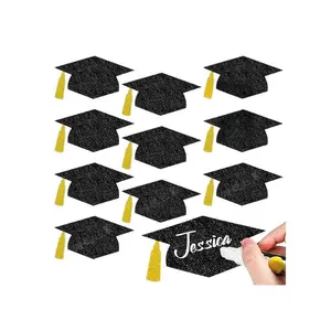 Graduation Signature Board Decoration, Glitter Graduation Cap Photo Backdrop, Congratulations Graduation Party Wall Sign