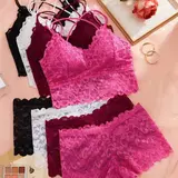 【Black Friday】Women's Lace Two-Piece Lingerie Set, Fitted Glamour Underwear Set for Daily Wear, Comfy Breathable Fabric, Sexy Wireless Bra & Panty #GLOBAL PICKS
