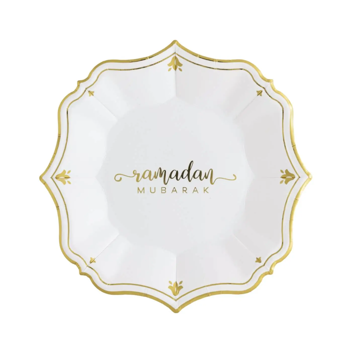 Ramadan White Dessert Plates