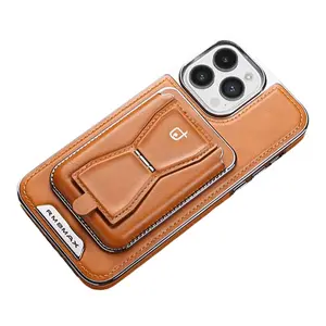 Luxury High-End Business Leather Magnetic Smartphone Case - Wallet Card Slot, Shockproof Protection Cover, Handheld Electronics Accessory for iPhone 17 Pro Max & iPhone 16 Devices