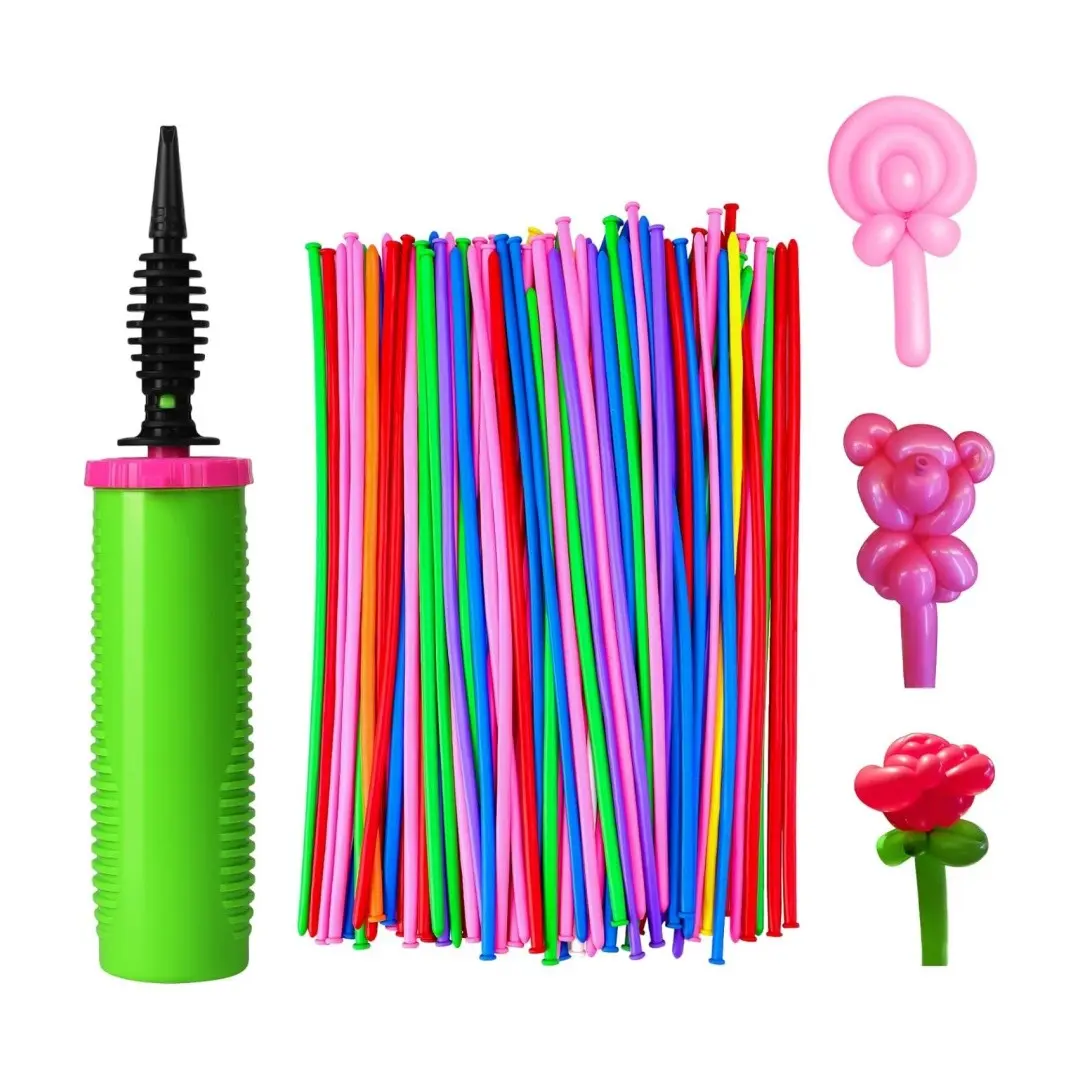 100pcs Thick Magic Long Latex Balloons + Hand Pump Kit, Balloon Set, Random Colors, Balloon Decorations, Party Decor, Halloween, Christmas Gifts, Animal Shapes