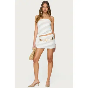 Carson Sheer Striped Mini Skirt
