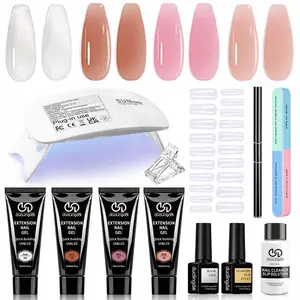 Poly Gel Nail Extension Kit, Poly Gel & Tools & Nail Forms & Nail File, Professional Nail Art Kit for Women & Girls, Polygel Nail Kit
