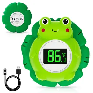 X-TBT69 Rechargeable Baby Bath Thermometer, Floating Safety Toddlers Bathtub Thermometer for Accurately Measuring Toddler’s Tub Water Temperature, Newborn Shower Essentials, Cute Frog