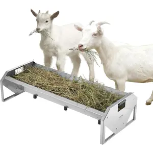 VEVOR Livestock Feeding Trough, 22 Gallon Capacity, 45" Hay Feeder, Heavy Duty Steel Livestock Trough, Galvanized Steel Sheep Feeder Trough Feeding up to 10 Goats for Horse Sheep Hog Farm Sheds Pen