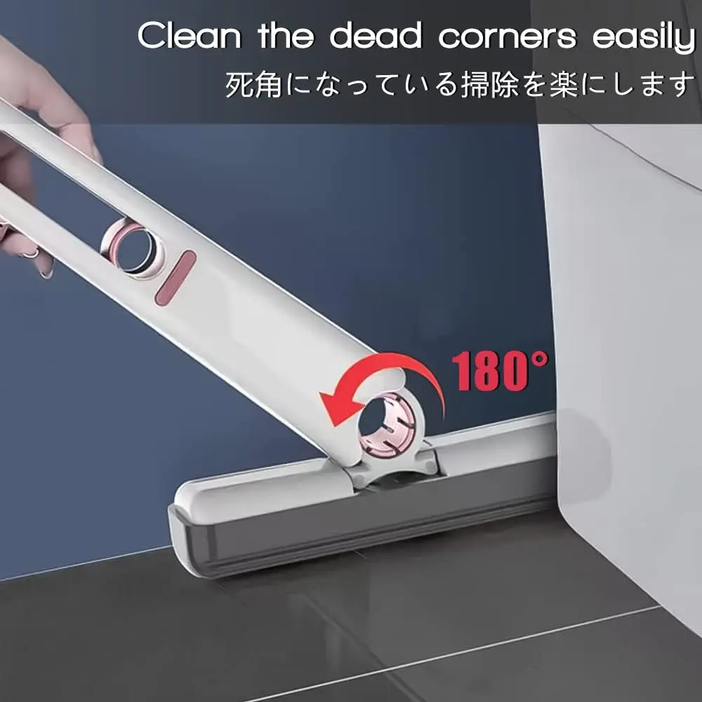 [Portable Self-Squeeze Mop] Mini Desktop Portable Mop - Easy Self-Squeeze, Hands-Free, Lazy Cleaning Solution Squeeze Handle for Car Glass, Household, and Office Cleaning