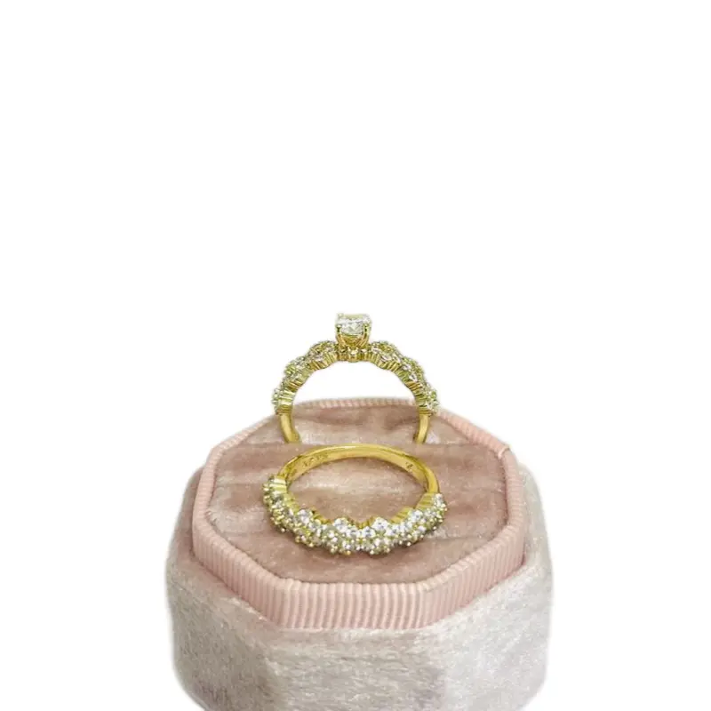 Anillo de Compromiso Doble Alta Calidad Gold Plated 14k Uso Diario Elegante y Duradero