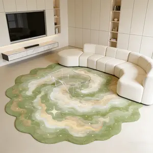 Irregular Shape Living Room Carpet, Dreamy Starry Pattern, Hand Wash Only, Decorative Rug for Bedroom, Study, Entryway, Indoor Use, Area Rug