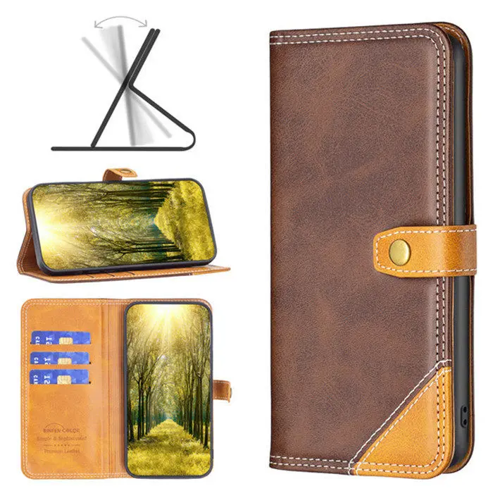 Chinese Multi-Model Vintage Flip Leather Wallet Case with Card Holder, Kickstand, PE Protection for Samsung Galaxy S20+, A34, A54, A72, A73, M53 Mobile Phone Accessory