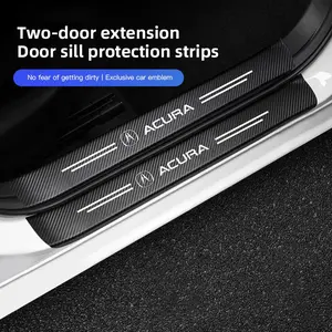 4Pcs Car Carbon Fiber Door Sill Sticker Anti-Scuff Plate Anti-Scratch Protective For Acura ADX RDX ZDX Integra NSX MDX TLX CDX ILX RLX TL RL