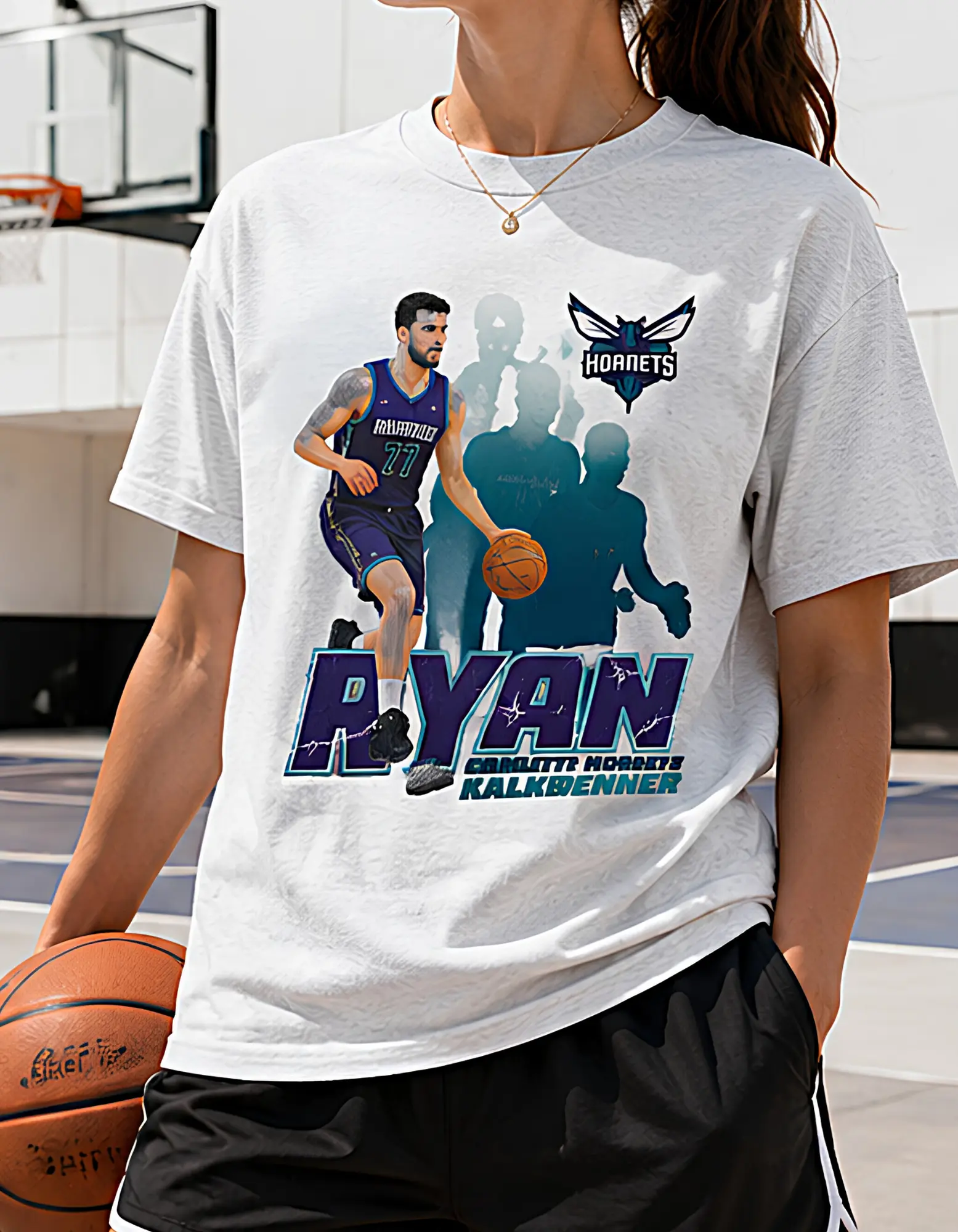 Unisex Ryan Kalkbrenner Charlotte Hornets Graphic Tshirt Hoodie Sweatshirt Casual Crewneck Aesthetic Basic Tee