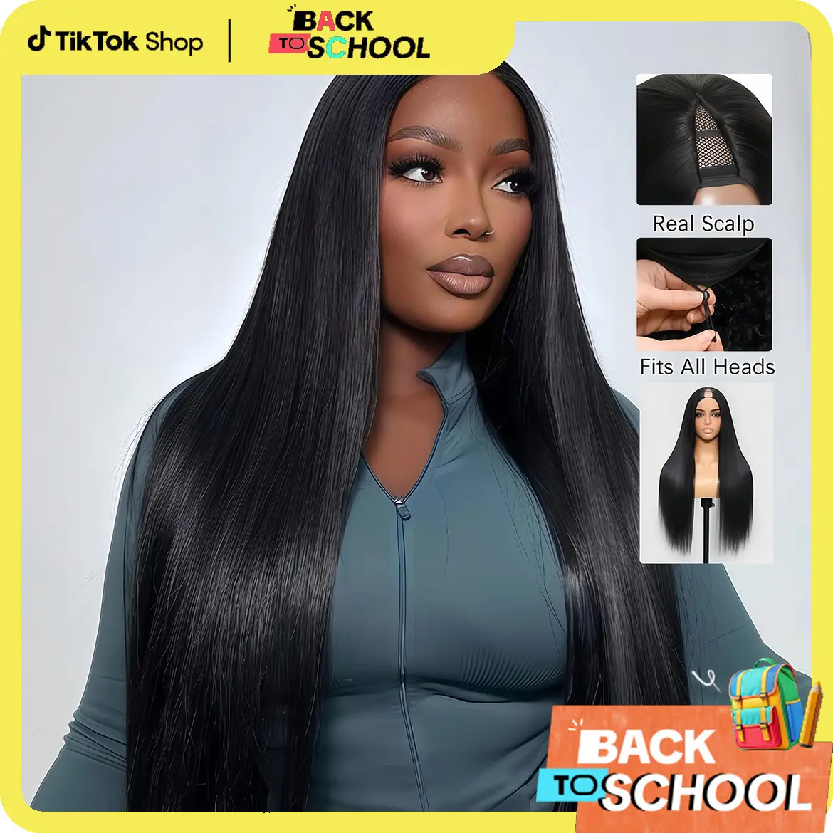 [Hot] CheetahBeauty Upgrade With Drawstring Straight V Part Wigs Human Hair Glueless Body Wave V Part Human Hair Clip in Wigs Beginner Friendly No-Sew In No Glue Ready to Go Wig #TikTokShopBackToSchool