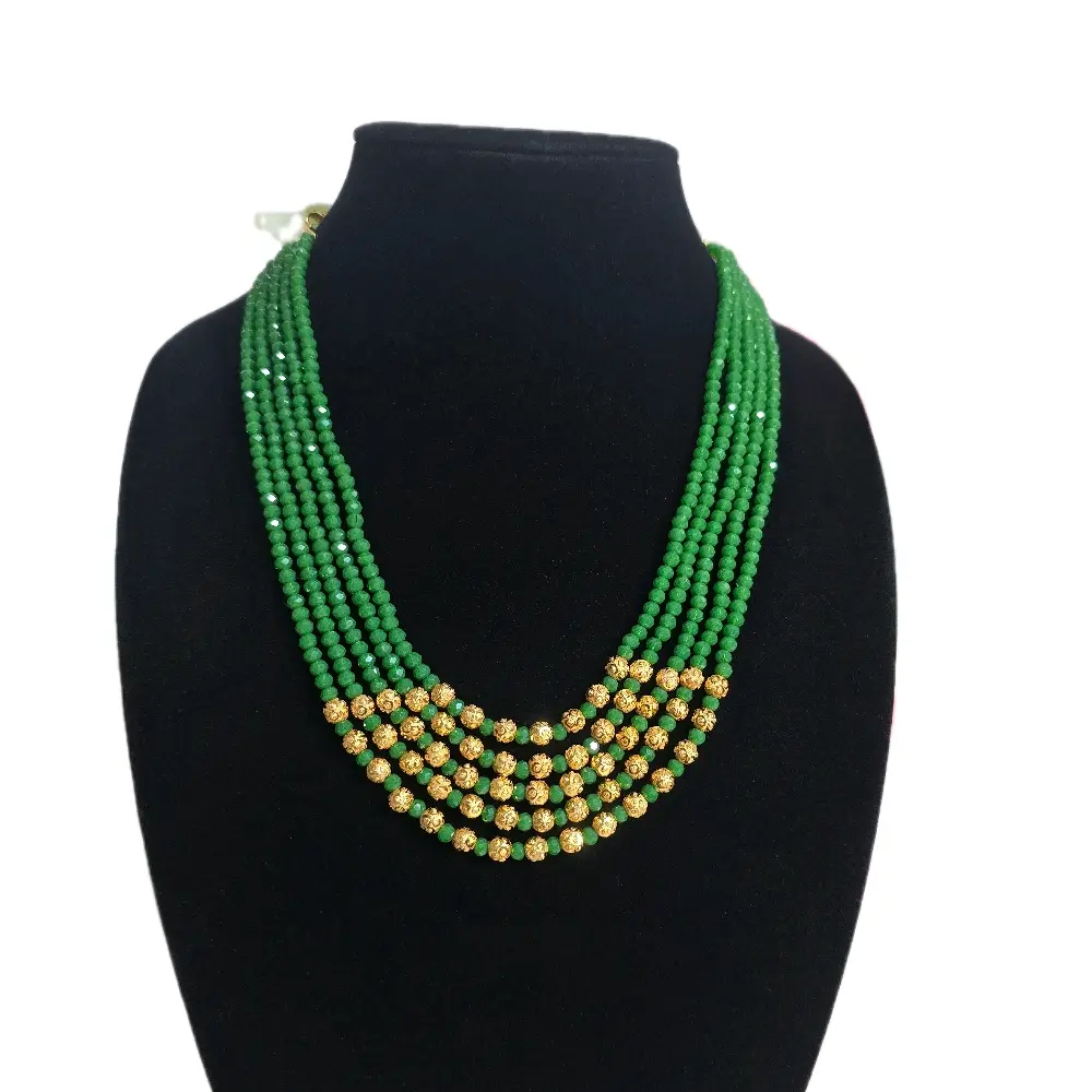 Traditional Nepali Green Beaded Necklace