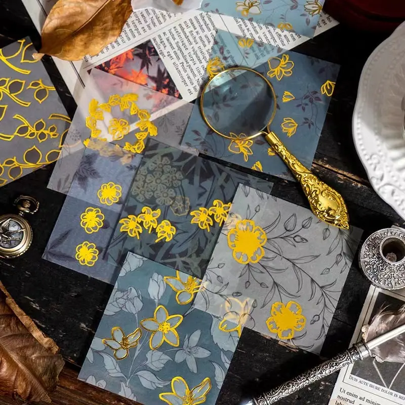 Gold Floral Parchment Paper - High-Quality Paper with Floral Designs and Gold Accents