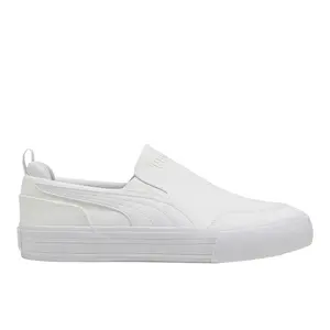 PUMA Mens Court Classic Vulcanized Slip On Sneakers Shoes Casual - White