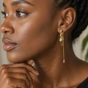 Golden Cascade Drop Earrings