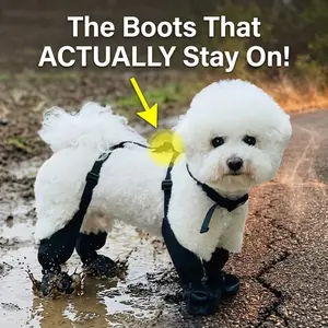 Suspender Dog Boots That Stay On | Waterproof Dog Leggings & Paw Protectors | Anti-Slip Adjustable Outdoor Pet Shoes for Snow, Mud & Hot Pavement