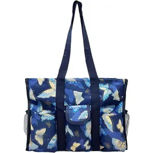 Utility Tote Bag with Zipper Top - Large Multipurpose Tote Organizer Bag