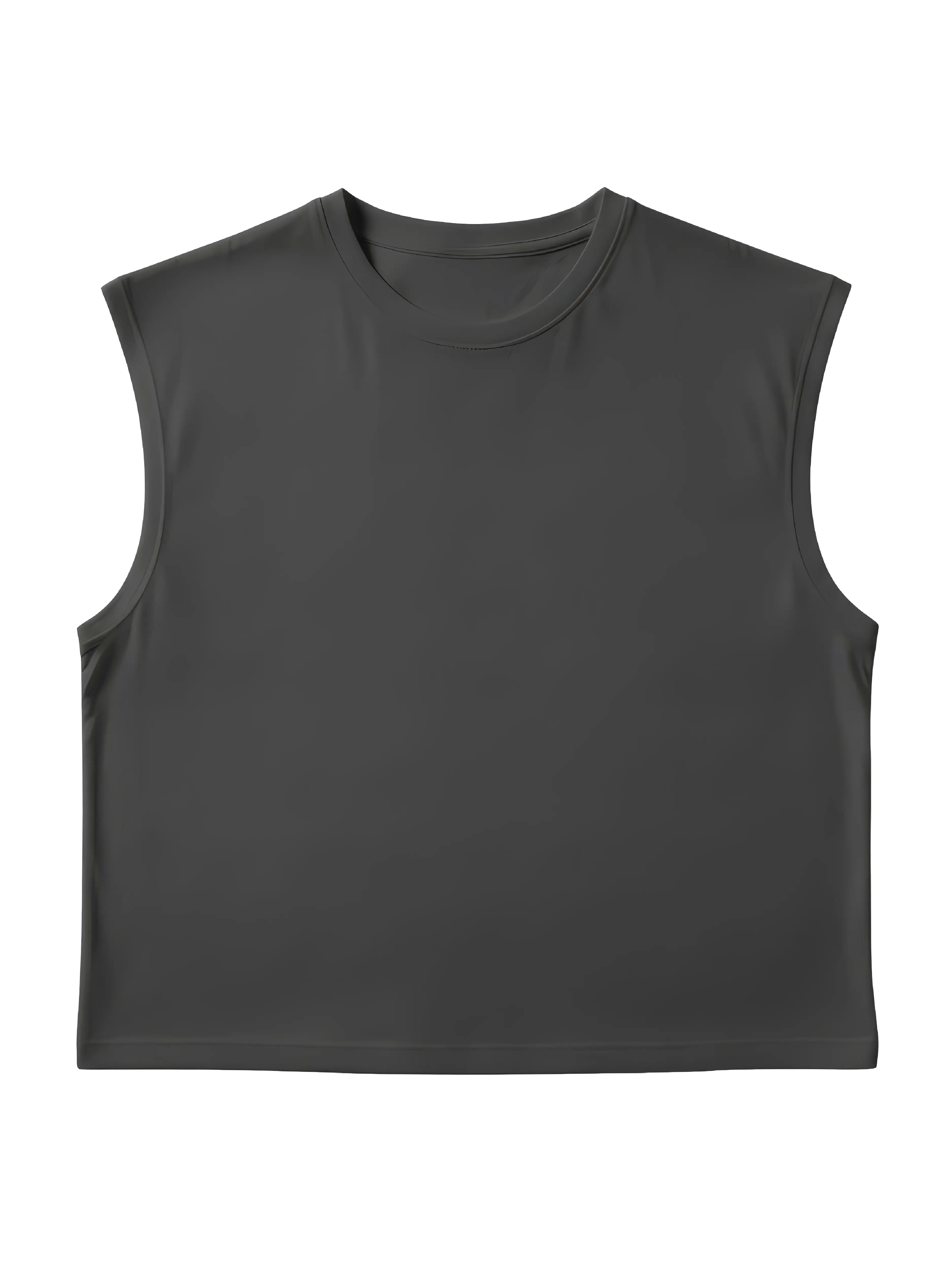S22 Cropped Sleeveless Shirt Unisex — 220 GSM Organic Cotton -Volcanic Ash