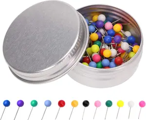 Tupalizy 1/8 Inch Small round Ball Head Decorative Push Pins Map Thumb Tacks for Travel Map Art Picture Photo Canvas Bulletin Cork Board Wall DIY Craft Home School Office Use, 100Pcs(Multicolor)