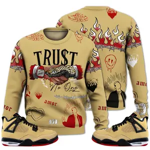 GS Pizza 4s Sweatshirt, Shirt Snake Trust No One Got Em Outfits Streetwear Unisex Sneaker Matching Shirts Fabric Fleece Menswear Hoodie Polyester Tops Pullover Casual