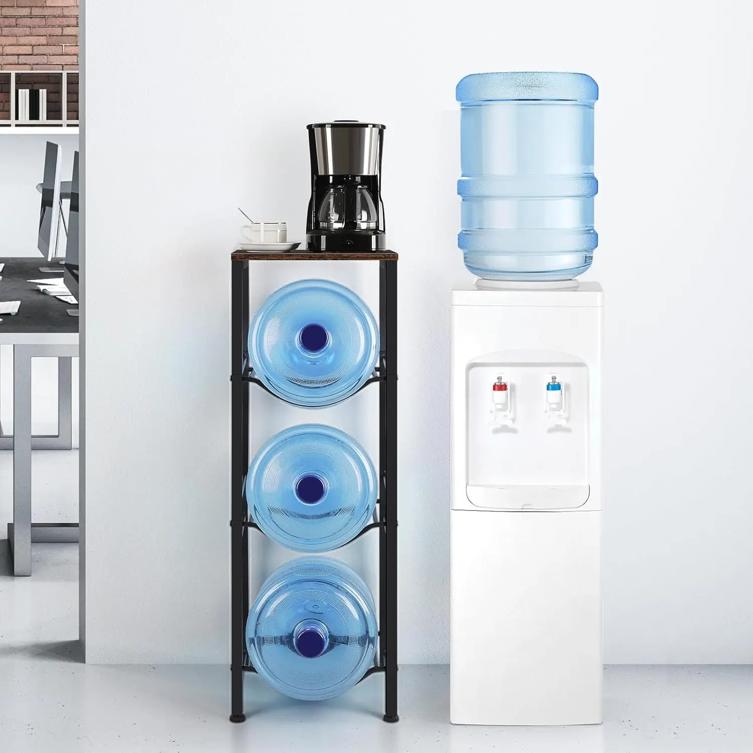 5 Gallon Water Jug Holder, 3 Tier Water Bottle Holder with Storage ...