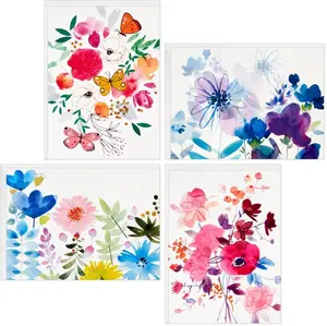 Blank Cards Assortment Painted Flowers 48 Cards with Envelopes for All Occasions 3.75 x 5.2 Inches High Quality Paper Stock