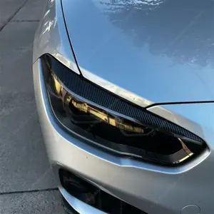 2Pcs ABS Gloss Headlight Evil Eyebrows Eyelids For BMW F20 F21 1 Series 116d 118i 120i 120d M140i 2015-2018 Lci 3D Stickers