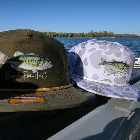 Snapback Lunker Series Bass Fishing Premium Sporty Hat - Adjustable Baseball Cap, Cam-Infused Fashion & Clothes Accessory by Buzzard Roost Hat Co, Sporty Hats