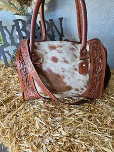 Cowhide Tooling Duffel Bag