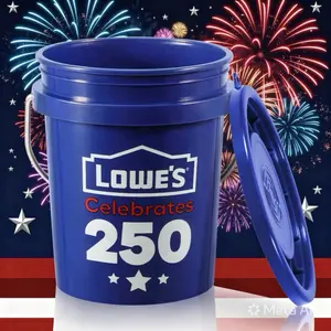 Mini Lowe’s 250th Anniversary Memorial Day Buckets with Lids