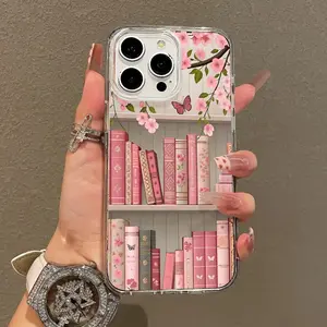 Soft Girl Magnetic Case for iPhone11/12/13/14/15/16/17/promax, Blossom Bookshelf Lightweight, Drop-Proof, MagSafe Compatible| Perfect for Teen Girls iPhone case