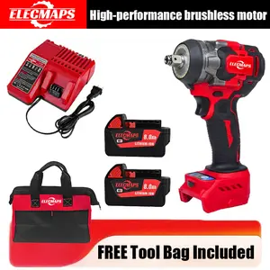 450N Cordless Impact Wrench — 1/2-Inch Brushless High-Torque Wrench, Suitable for Automotive Repair (FREE Tool Bag Included)