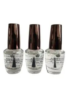 3 Bottle 0.5 Oz Lace Wig Glue with Brush Adhesive Transparent Liquid Glue for Wig Men's Toupee Glue