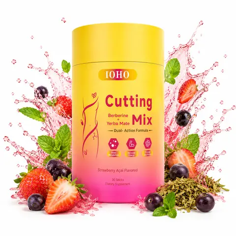 IOHO Cutting Drink Mix – Natural Strawberry Açaí Flavor – Dietary Supplement – 30 Servings - Mix Well Before Drinking