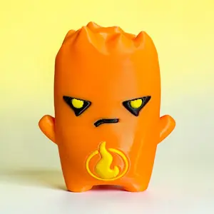 Fire Sprite Figure - Video Game Inspired Gag Gift Novelty Toy Figures - Full Color