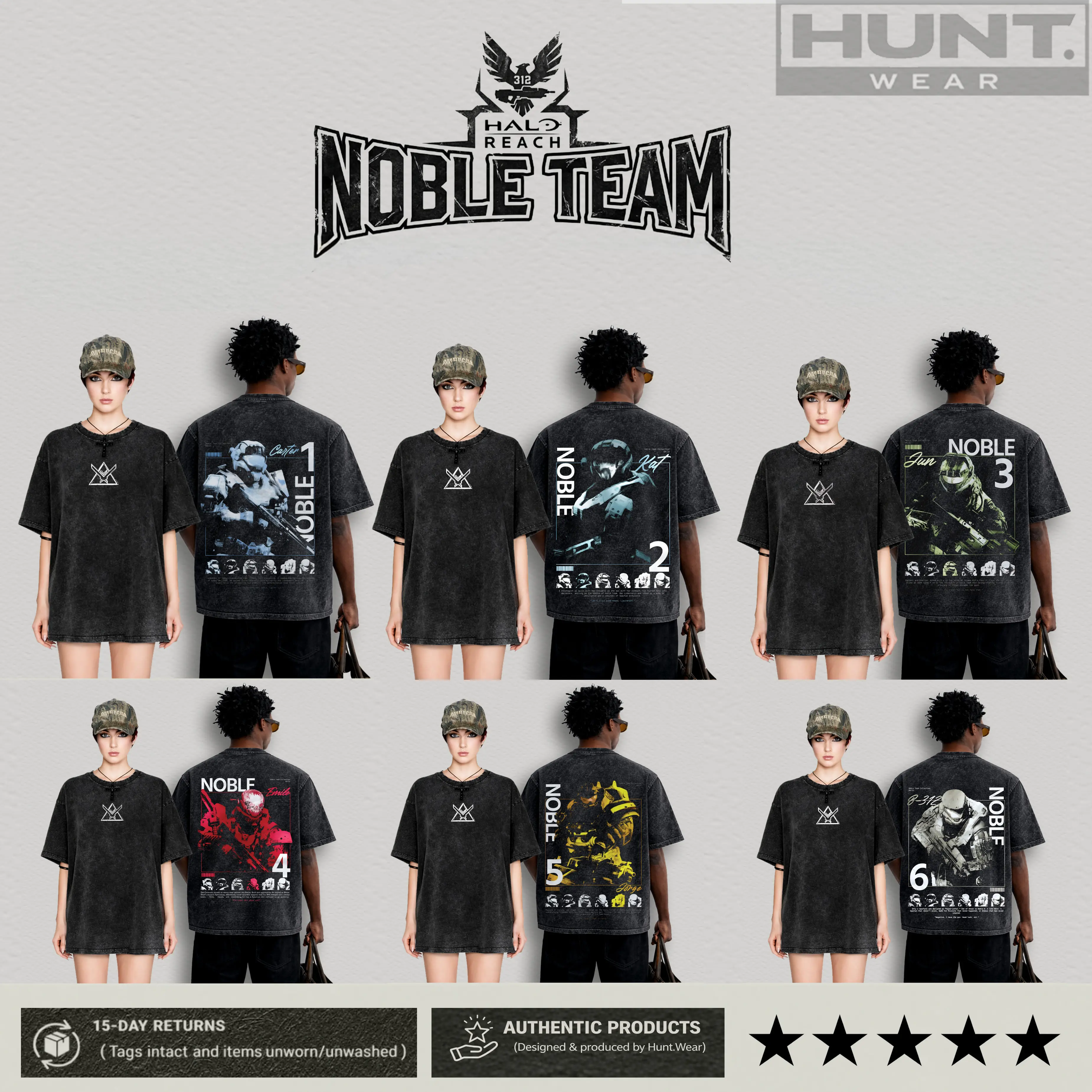 [Collection] 6 Design Noble Team Halo Reach, Remember Reach Unisex Cotton T-Shirt, RPG graphic tees Top anime manga game merch Casual Streetwear men gifts shirts men Menswear Hoodie Print Straight