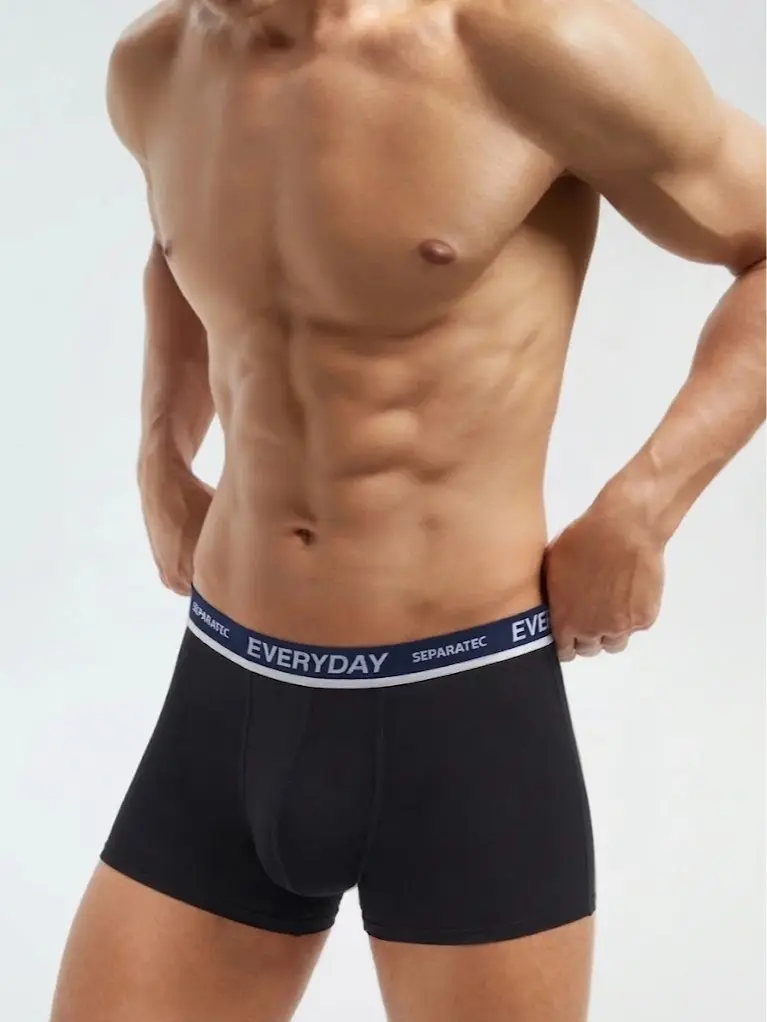 Separatec Men's Dual Pouch Boxer Briefs, Soft Cotton Spandex Underwear, 6.5"/2.5" Long Leg Anti-Chafe, Breathable for Everyday Activewear, 3/7 Pack