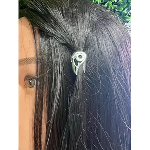 MEDIEVAL METAL Raven’s Skull Hair Bead Silver Finish Gothic Viking Accessory for Braids Dreadlocks & Viking Inspired Hairstyles