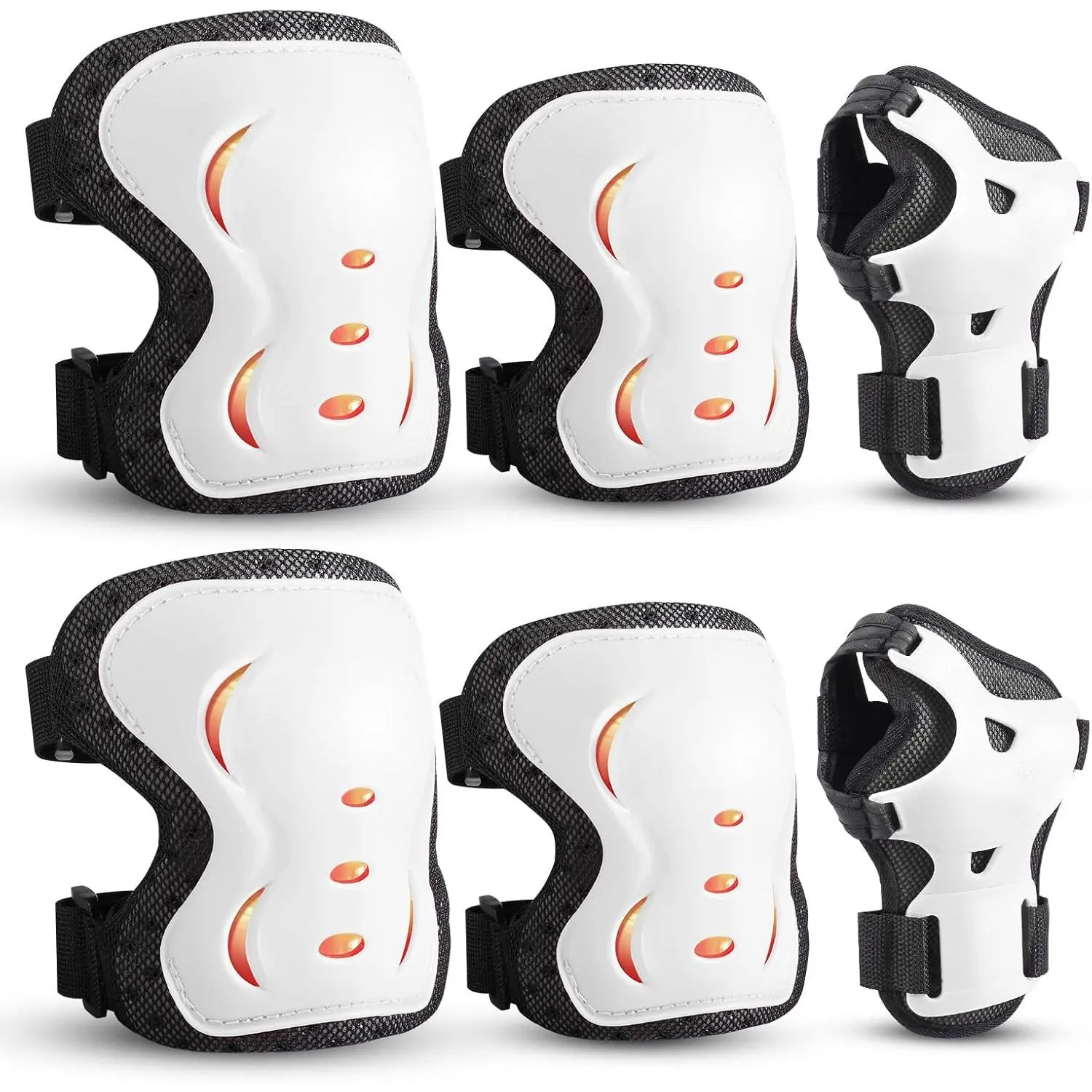 /Youth/Adult  Pads Elbow Pads with Wrist Guards Protective Gear Set 6 Pack for Roller Skating Skateboard Cycling Skating  Scooter Riding