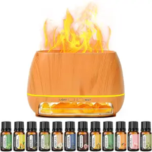 Ultrasonic Essential Oil Diffuser Set, Includes 12 Best Aromatherapy Oils, Gift Box and Bag, Himalayan Salt Lamp Diffuser, Bedroom Cool Mist Humidifier, Home Aromatherapy Diffuser