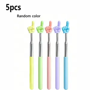 5-Pack Adjustable Pointer Sticks for Classroom Teaching, Ideal for Teachers, Handheld Expandable Reading Tools, Birthday Gift (random Colors)