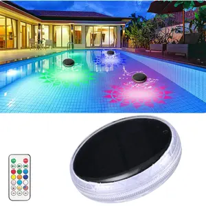 Colorful Solar Floating Pool Lamp with Remote, 9 Light Colors and 3 Changing Modes, IP67 Waterproof, Solar-powered Ambient Light Suitable for Pools, Patios, Gardens and Outdoor, Pool Lights