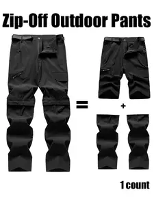 Men's Convertible Hiking Pants, Quick Dry Zip-Off High Elastic Cargo Pants, Lightweight Outdoor Travel Pants with Multi-Pockets, Casual Fashionable Pocket, Casual Sports Trousers (Black/Army Green/Light Grey/Khaki)